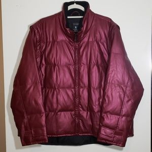 Maroon plus size puffer coat